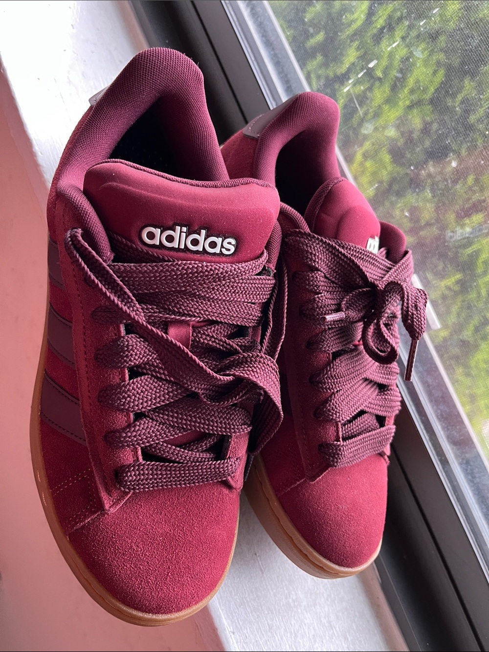 adidas Women's Burgundy Suede Sneakers